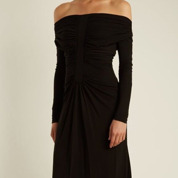 Altuzarra Imogene Ruched Off-the-shoulder Italian Midi Dress Size FR40 - Picture 4 of 16